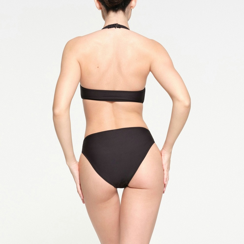 🖤SKIMS SWIM HALTER MONOKINI ONE PIECE SWIMSUIT ONYX XS S M - Picture 3 of 6